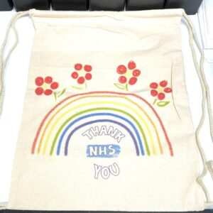 NHS Rainbow Thank You Strings BackPack Laundry BAG for Healthcare Staff and NHS Staff