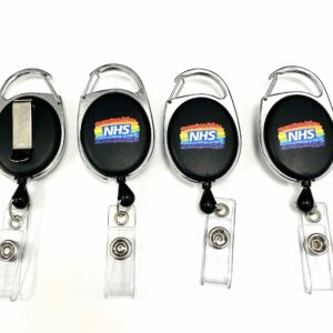 NHS Rainbow Retractable Carabiner ID Badge Reel Holder