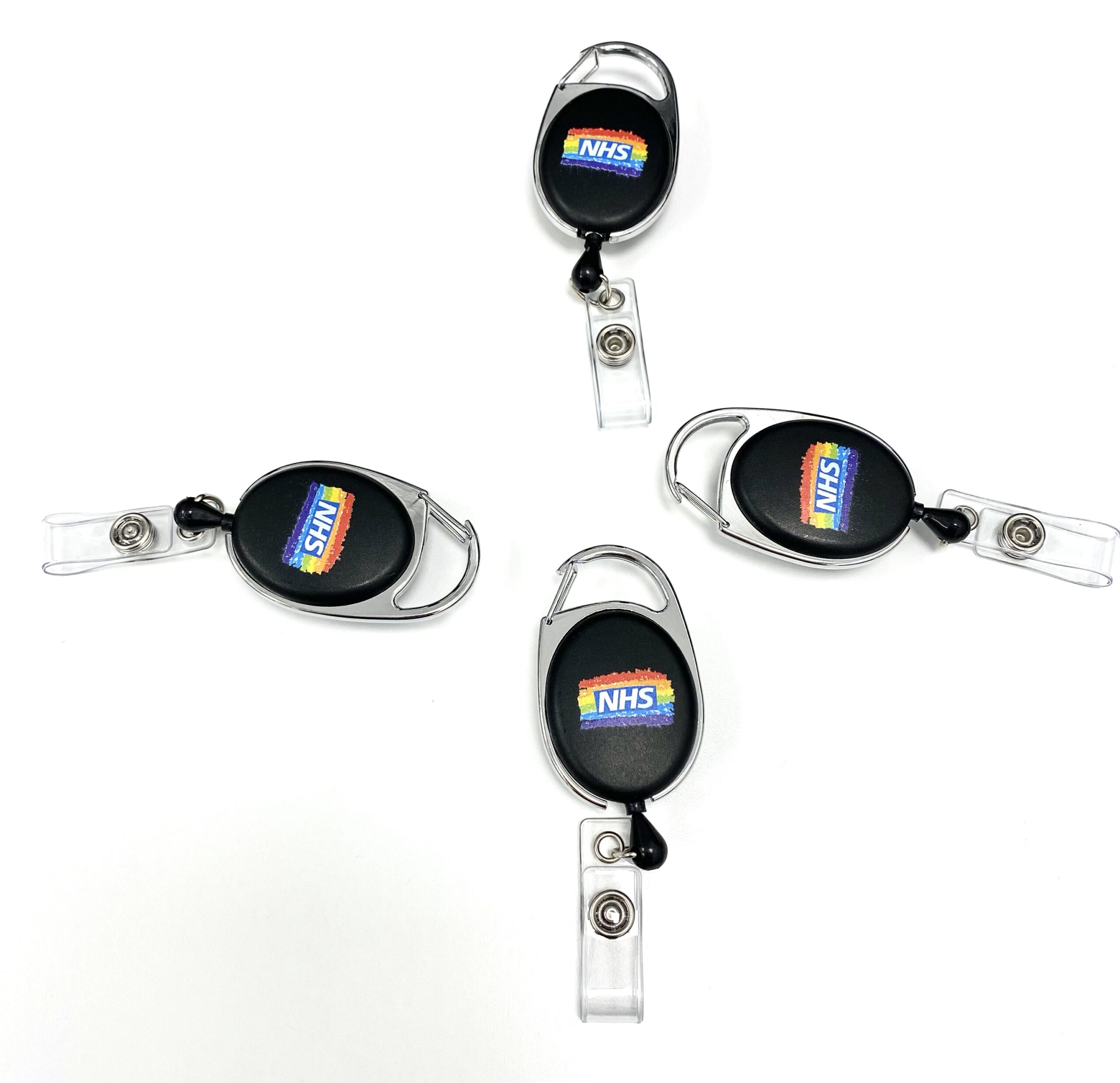 NHS Rainbow Retractable Carabiner ID Badge Reel Holder – Sapiens
